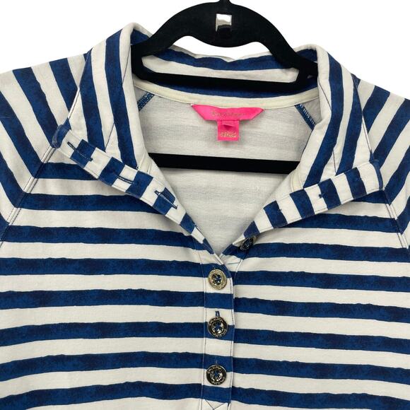 Lilly Pulitzer UPF 50+ Captain Dress Bright Navy Positano Stripe Engineered XS - Picture 3 of 8